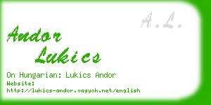 andor lukics business card